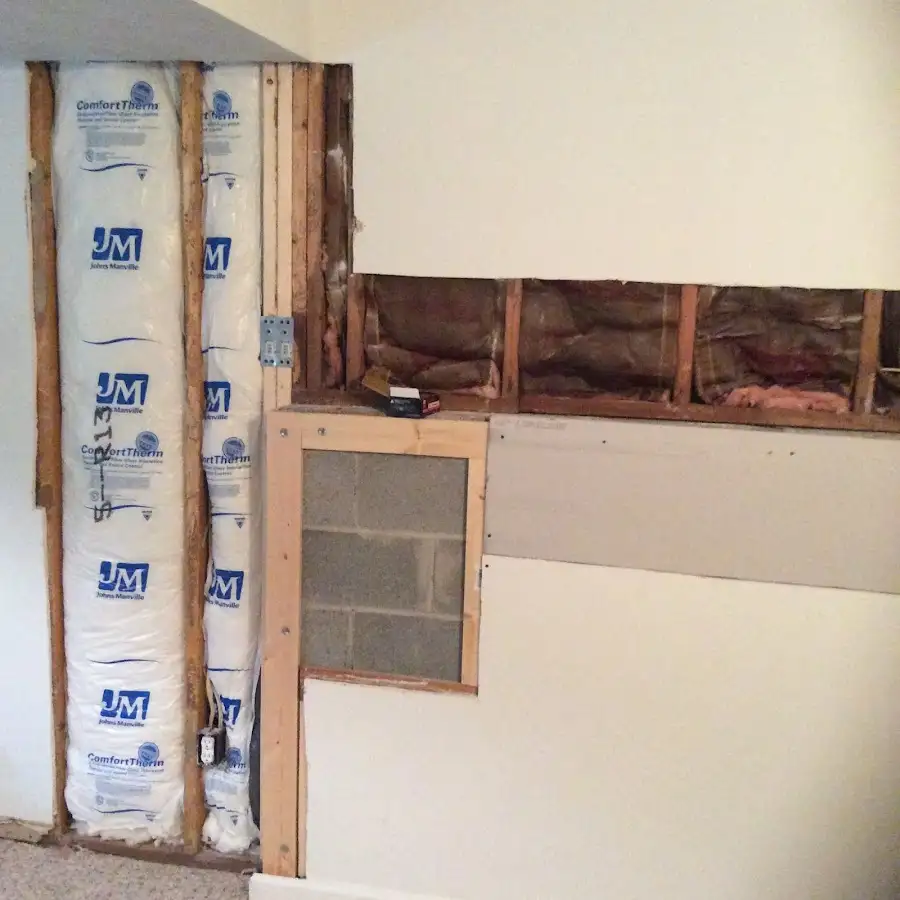 Wall insulation replacement during Contents Cleaning & Restoration in Easton